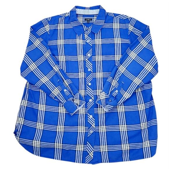 Talbots Plus Sz L Plaid Flannel Shirts Lot of 3 EUC Cotton/Metallic Cozy Winter - Picture 6 of 14